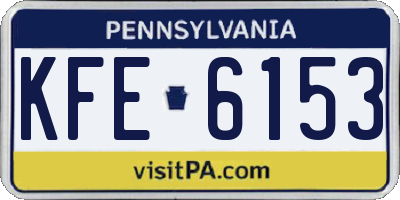 PA license plate KFE6153