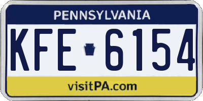 PA license plate KFE6154