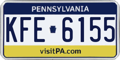 PA license plate KFE6155