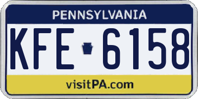 PA license plate KFE6158