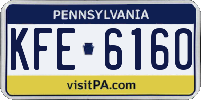 PA license plate KFE6160