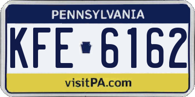 PA license plate KFE6162