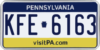 PA license plate KFE6163