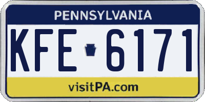 PA license plate KFE6171