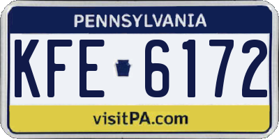 PA license plate KFE6172