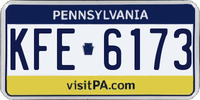 PA license plate KFE6173