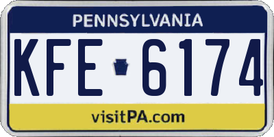 PA license plate KFE6174