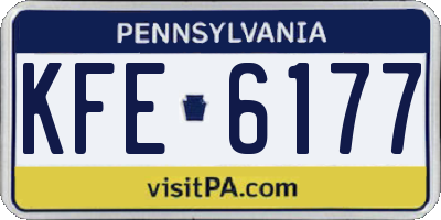 PA license plate KFE6177