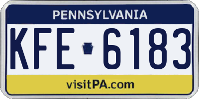 PA license plate KFE6183