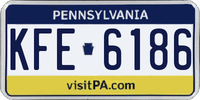 PA license plate KFE6186