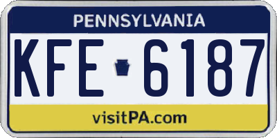 PA license plate KFE6187