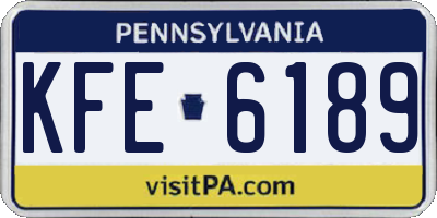 PA license plate KFE6189
