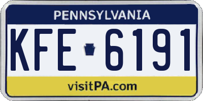 PA license plate KFE6191