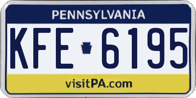 PA license plate KFE6195