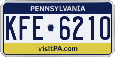 PA license plate KFE6210