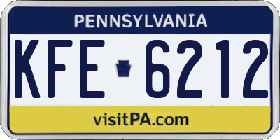 PA license plate KFE6212