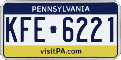 PA license plate KFE6221