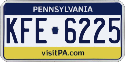 PA license plate KFE6225