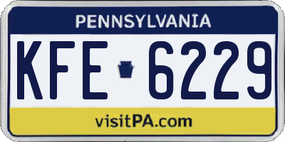 PA license plate KFE6229