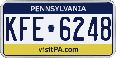 PA license plate KFE6248