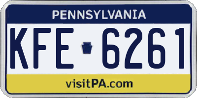 PA license plate KFE6261