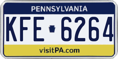 PA license plate KFE6264
