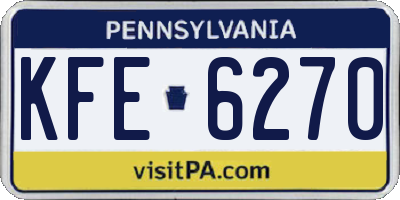 PA license plate KFE6270