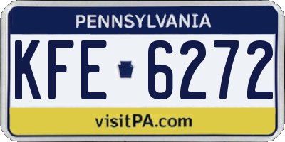 PA license plate KFE6272