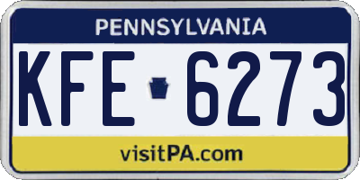PA license plate KFE6273