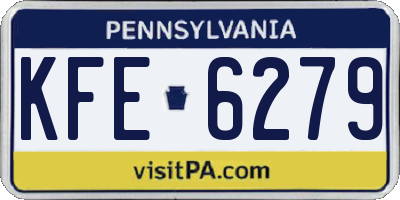 PA license plate KFE6279