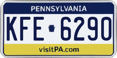 PA license plate KFE6290