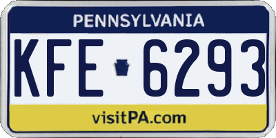 PA license plate KFE6293