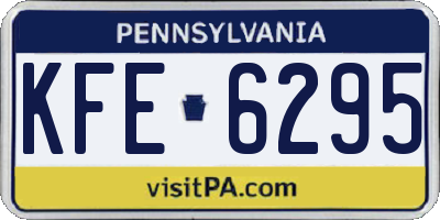 PA license plate KFE6295