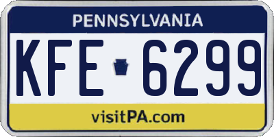 PA license plate KFE6299