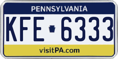 PA license plate KFE6333