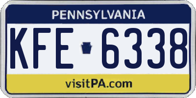 PA license plate KFE6338