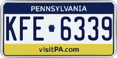 PA license plate KFE6339