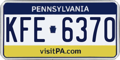 PA license plate KFE6370
