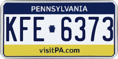 PA license plate KFE6373