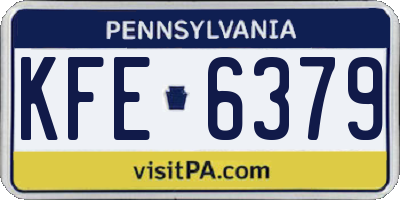 PA license plate KFE6379
