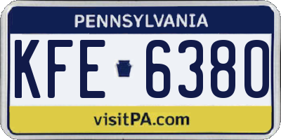 PA license plate KFE6380