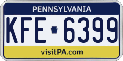 PA license plate KFE6399