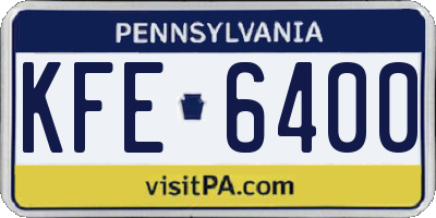 PA license plate KFE6400