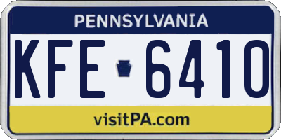 PA license plate KFE6410