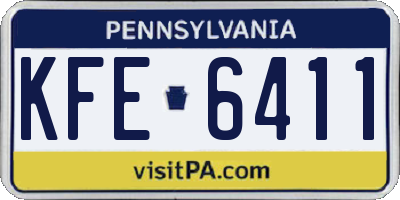 PA license plate KFE6411