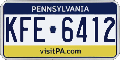 PA license plate KFE6412