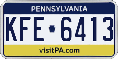 PA license plate KFE6413