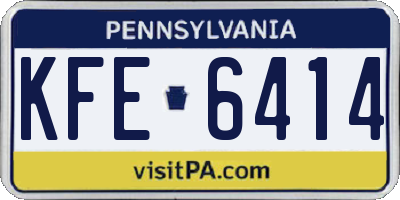 PA license plate KFE6414