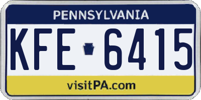 PA license plate KFE6415