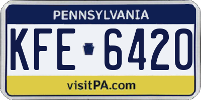 PA license plate KFE6420